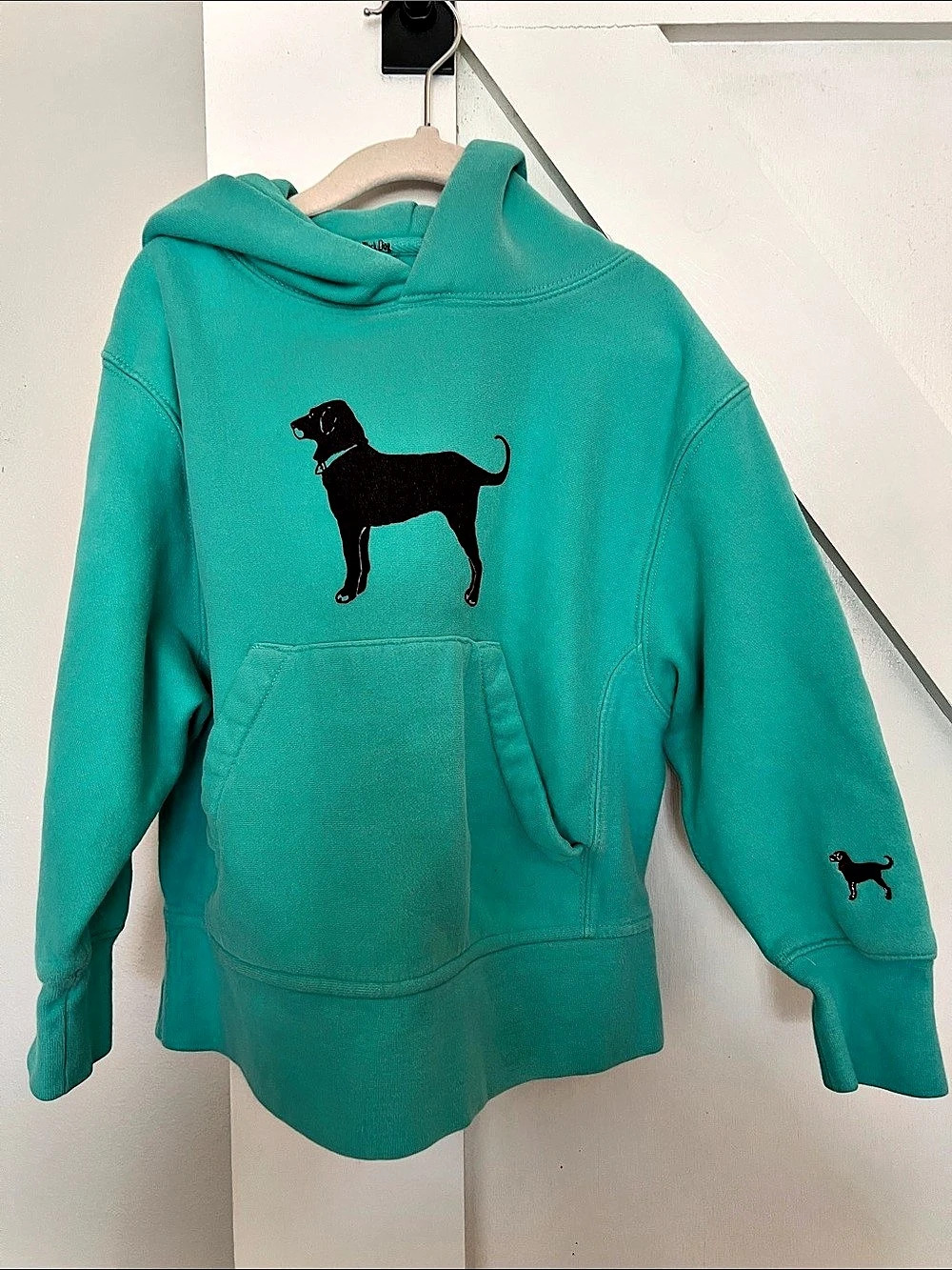 The Black Dog Classic Crew Girls X Small Turquoise Hoodie